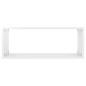 vidaXL Estante cubo pared 4 uds contrachapado blanco brillo 60x15x23cm