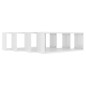 vidaXL Estante cubo pared 4 uds contrachapado blanco brillo 60x15x23cm