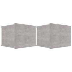 vidaXL Mesitas de noche 2 uds contrachapada gris hormigón 40x30x30cm