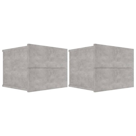 vidaXL Mesitas de noche 2 uds contrachapada gris hormigón 40x30x30cm