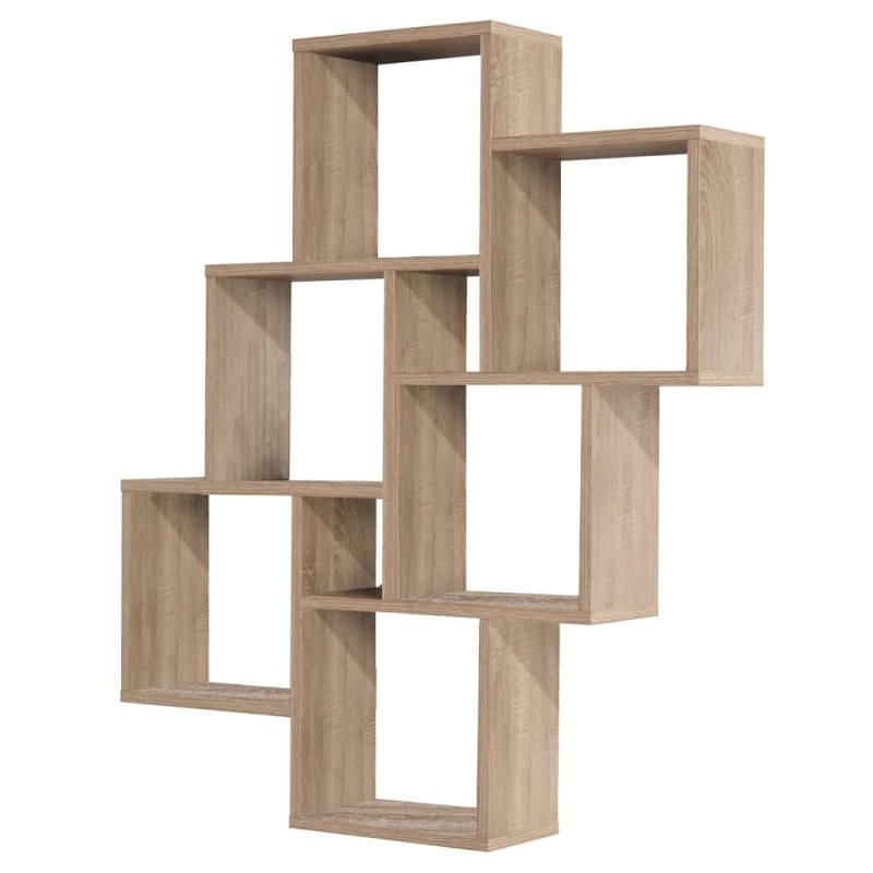 FMD Estantería de pared con 8 compartimentos color roble FMD Estantería de pared con 8 compartimentos color roble