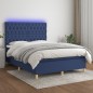 vidaXL Cama box spring colchón y luces LED tela azul 140x190 cm vidaXL Cama box spring colchón y luces LED tela azul 140x190 cm