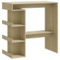 vidaXL Mesa bar estante almacenaje contrachapada roble 100x50x101,5 cm vidaXL Mesa bar estante almacenaje contrachapada roble 100x50x101,5 cm