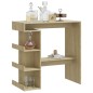 vidaXL Mesa bar estante almacenaje contrachapada roble 100x50x101,5 cm vidaXL Mesa bar estante almacenaje contrachapada roble 100x50x101,5 cm