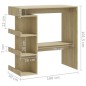 vidaXL Mesa bar estante almacenaje contrachapada roble 100x50x101,5 cm vidaXL Mesa bar estante almacenaje contrachapada roble 100x50x101,5 cm