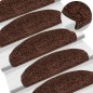 vidaXL Alfombras de peldaños de escalera 15 uds marrón 65x21x4 cm vidaXL Alfombras de peldaños de escalera 15 uds marrón 65x21x4 cm