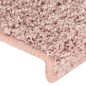 vidaXL Alfombras de peldaños de escalera 15uds blanco y rosa 65x21x4cm vidaXL Alfombras de peldaños de escalera 15uds blanco y rosa 65x21x4cm