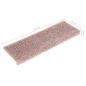 vidaXL Alfombras de peldaños de escalera 15uds blanco y rosa 65x21x4cm vidaXL Alfombras de peldaños de escalera 15uds blanco y rosa 65x21x4cm