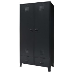 vidaXL Armario metálico de estilo industrial 90x40x180 cm negro