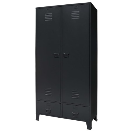 vidaXL Armario metálico de estilo industrial 90x40x180 cm negro