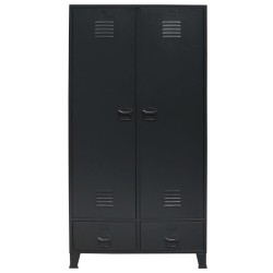 vidaXL Armario metálico de estilo industrial 90x40x180 cm negro