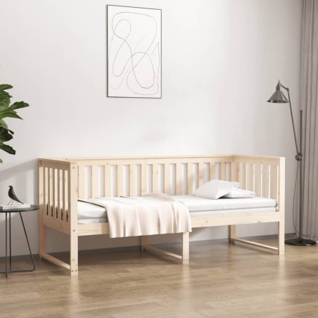 vidaXL Sofá cama de madera maciza de pino 75x190 cm