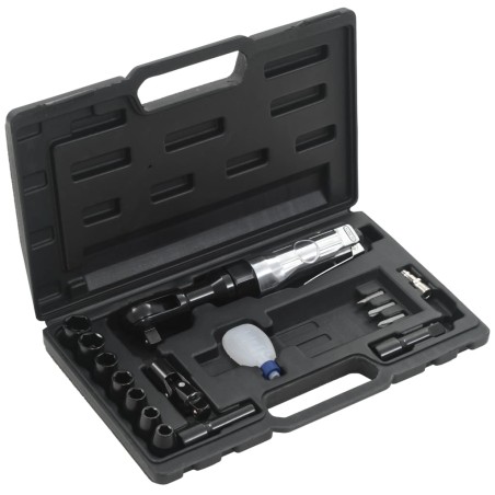 vidaXL Juego de llave de carraca neumática 1/2" 16 piezas