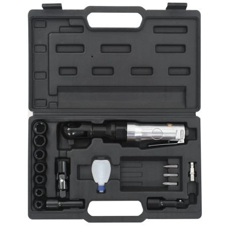 vidaXL Juego de llave de carraca neumática 1/2" 16 piezas