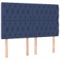 vidaXL Cama box spring colchón y luces LED tela azul 140x190 cm vidaXL Cama box spring colchón y luces LED tela azul 140x190 cm