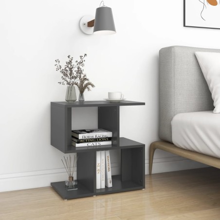 vidaXL Mesitas de noche 2 uds madera contrachapada gris 50x30x51,5 cm