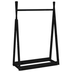 vidaXL Perchero de madera maciza de pino negro 100x45x150 cm