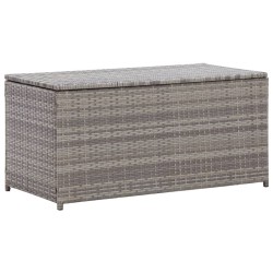 vidaXL Caja de almacenaje de jardín ratán sintético gris 100x50x50 cm