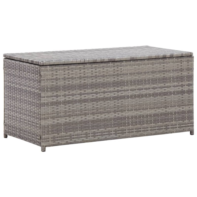 vidaXL Caja de almacenaje de jardín ratán sintético gris 100x50x50 cm vidaXL Caja de almacenaje de jardín ratán sintético gris 100x50x50 cm