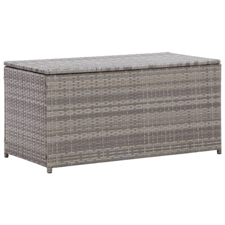 vidaXL Caja de almacenaje de jardín ratán sintético gris 100x50x50 cm