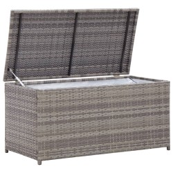 vidaXL Caja de almacenaje de jardín ratán sintético gris 100x50x50 cm