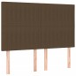 vidaXL Cama box spring colchón luces LED tela marrón oscuro 140x190 cm vidaXL Cama box spring colchón luces LED tela marrón oscuro 140x190 cm