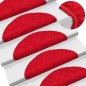 vidaXL Alfombras de peldaños de escalera 15 uds rojo 56x17x3 cm vidaXL Alfombras de peldaños de escalera 15 uds rojo 56x17x3 cm