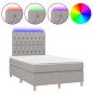 vidaXL Cama box spring con colchón tela y LED gris claro 120x200 cm vidaXL Cama box spring con colchón tela y LED gris claro 120x200 cm