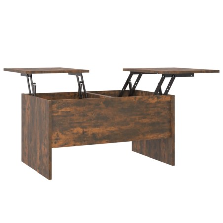 vidaXL Mesa de centro madera contrachapada roble ahumado 80x50x42,5 cm