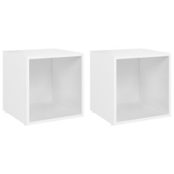 vidaXL Muebles para TV 2 uds madera contrachapada blanco 37x35x37 cm