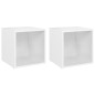 vidaXL Muebles para TV 2 uds madera contrachapada blanco 37x35x37 cm