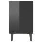 vidaXL Mesitas de noche patas metal 2 uds negro brillo 40x30x50 cm