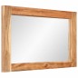 vidaXL Espejo de vidrio y madera maciza de acacia 70x50 cm