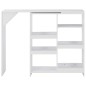 vidaXL Mesa de bar con estantería móvil blanca 138x39x110 cm