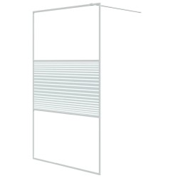vidaXL Mampara de ducha vidrio ESG transparente blanco 115x195 cm