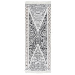 vidaXL Alfombra de algodón negra y gris 100x300 cm