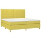 vidaXL Cama box spring colchón y luces LED tela verde 200x200 cm vidaXL Cama box spring colchón y luces LED tela verde 200x200 cm