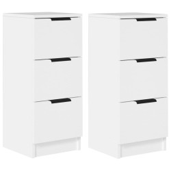 vidaXL Aparadores 2 uds madera contrachapada blanco 30x30x70 cm