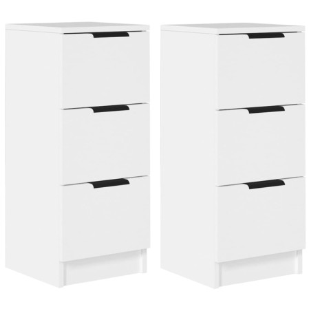 vidaXL Aparadores 2 uds madera contrachapada blanco 30x30x70 cm