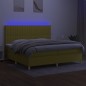vidaXL Cama box spring colchón y luces LED tela verde 200x200 cm vidaXL Cama box spring colchón y luces LED tela verde 200x200 cm