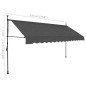 vidaXL Toldo manual retráctil con LED gris antracita 350 cm vidaXL Toldo manual retráctil con LED gris antracita 350 cm