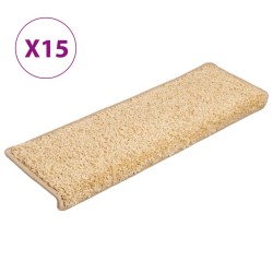 vidaXL Alfombras de peldaños de escalera 15 uds marrón 65x21x4 cm