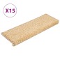 vidaXL Alfombras de peldaños de escalera 15 uds marrón 65x21x4 cm vidaXL Alfombras de peldaños de escalera 15 uds marrón 65x21x4 cm