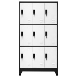 vidaXL Taquilla de acero gris antracita y blanco 90x45x180 cm
