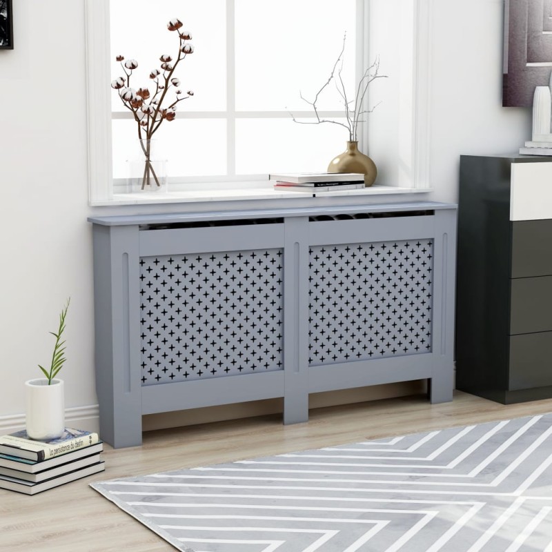 vidaXL Cubierta para radiador MDF gris antracita 152x19x81,5 cm vidaXL Cubierta para radiador MDF gris antracita 152x19x81,5 cm