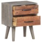 vidaXL Mesita de noche madera maciza de mango y rugosa gris 40x30x50cm