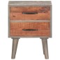 vidaXL Mesita de noche madera maciza de mango y rugosa gris 40x30x50cm