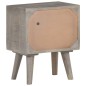 vidaXL Mesita de noche madera maciza de mango y rugosa gris 40x30x50cm