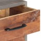 vidaXL Mesita de noche madera maciza de mango y rugosa gris 40x30x50cm