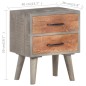 vidaXL Mesita de noche madera maciza de mango y rugosa gris 40x30x50cm